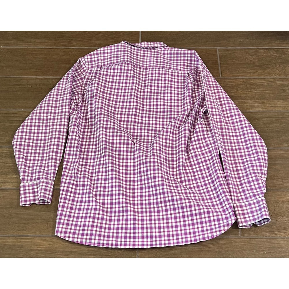 Southern Tide Club Mens Large Purple Gingham Pima Cotton Stretch Button Down - Picture 5 of 5